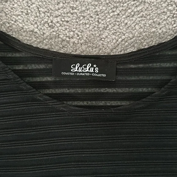 ✨NEW NWOT✨  Lulu’s Perfect Mesh Black Bodycon Dress - Large - Picture 6 of 8